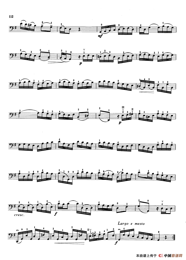 第六奏鸣曲（G大调）（大提琴）