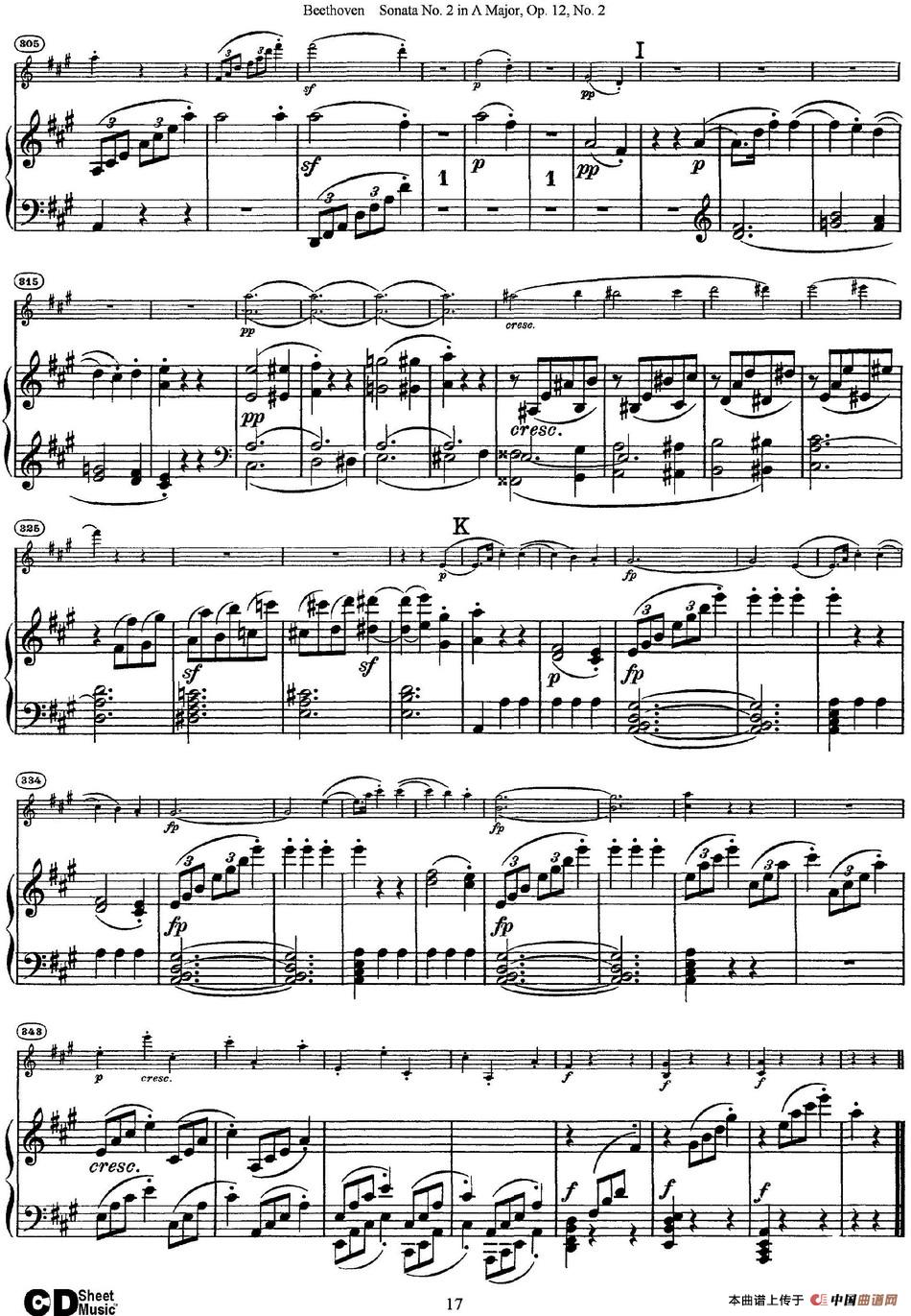 Violin Sonata No.2 in A Major Op.12 No.2（小提琴+钢琴伴奏