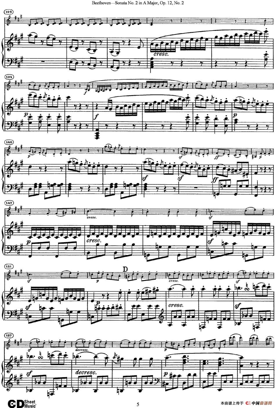 Violin Sonata No.2 in A Major Op.12 No.2（小提琴+钢琴伴奏