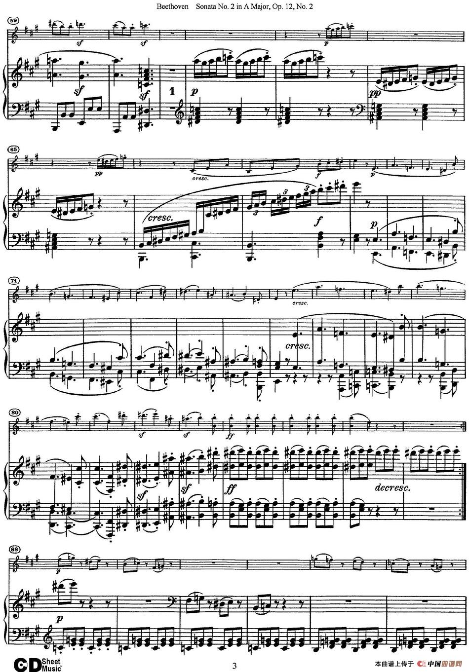 Violin Sonata No.2 in A Major Op.12 No.2（小提琴+钢琴伴奏