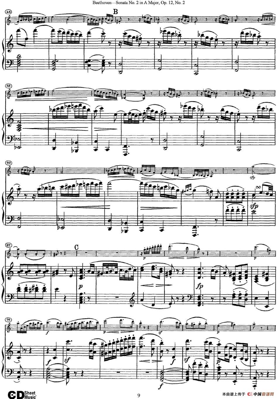 Violin Sonata No.2 in A Major Op.12 No.2（小提琴+钢琴伴奏