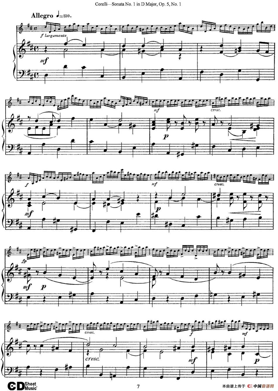 Sonata No.1 in D MajorOp.5 No.1（小提琴+钢琴伴奏）