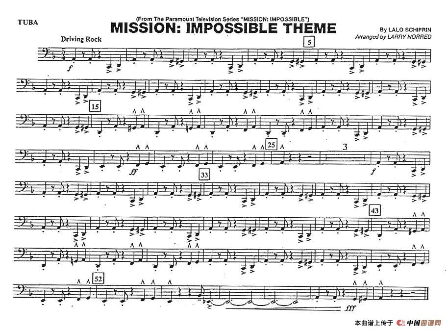 MISSION-IMPOSSIBLE THEME（分谱：大号）