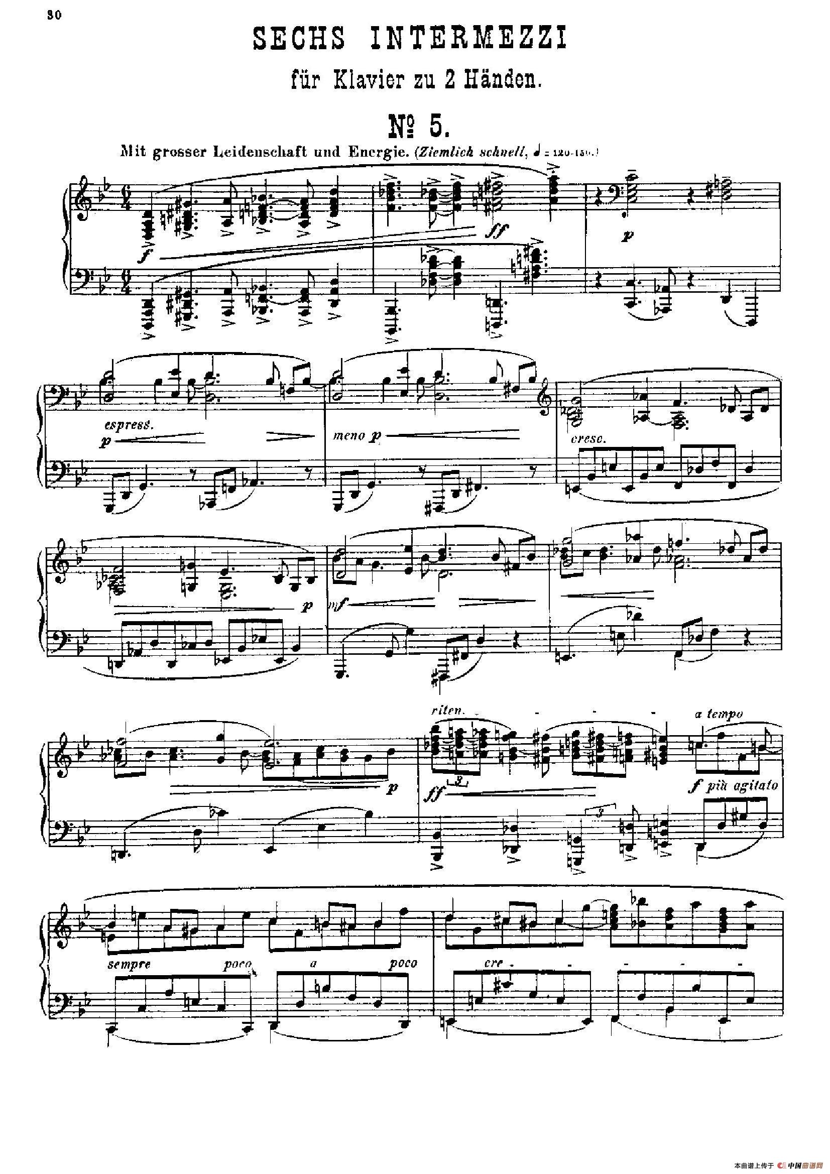 Six Intermezzi Op.45（6首间奏曲·5）