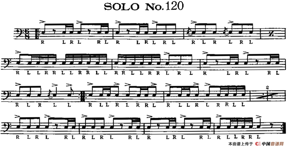 美国军鼓 SOLO No.116-120（爵士鼓谱）