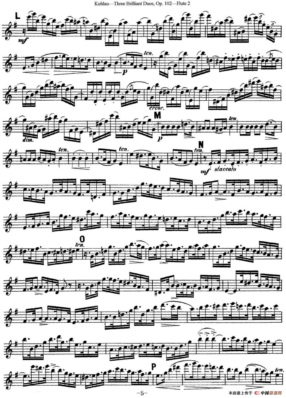 库劳长笛二重奏练习三段OP.102——Flute 2（NO.2）
