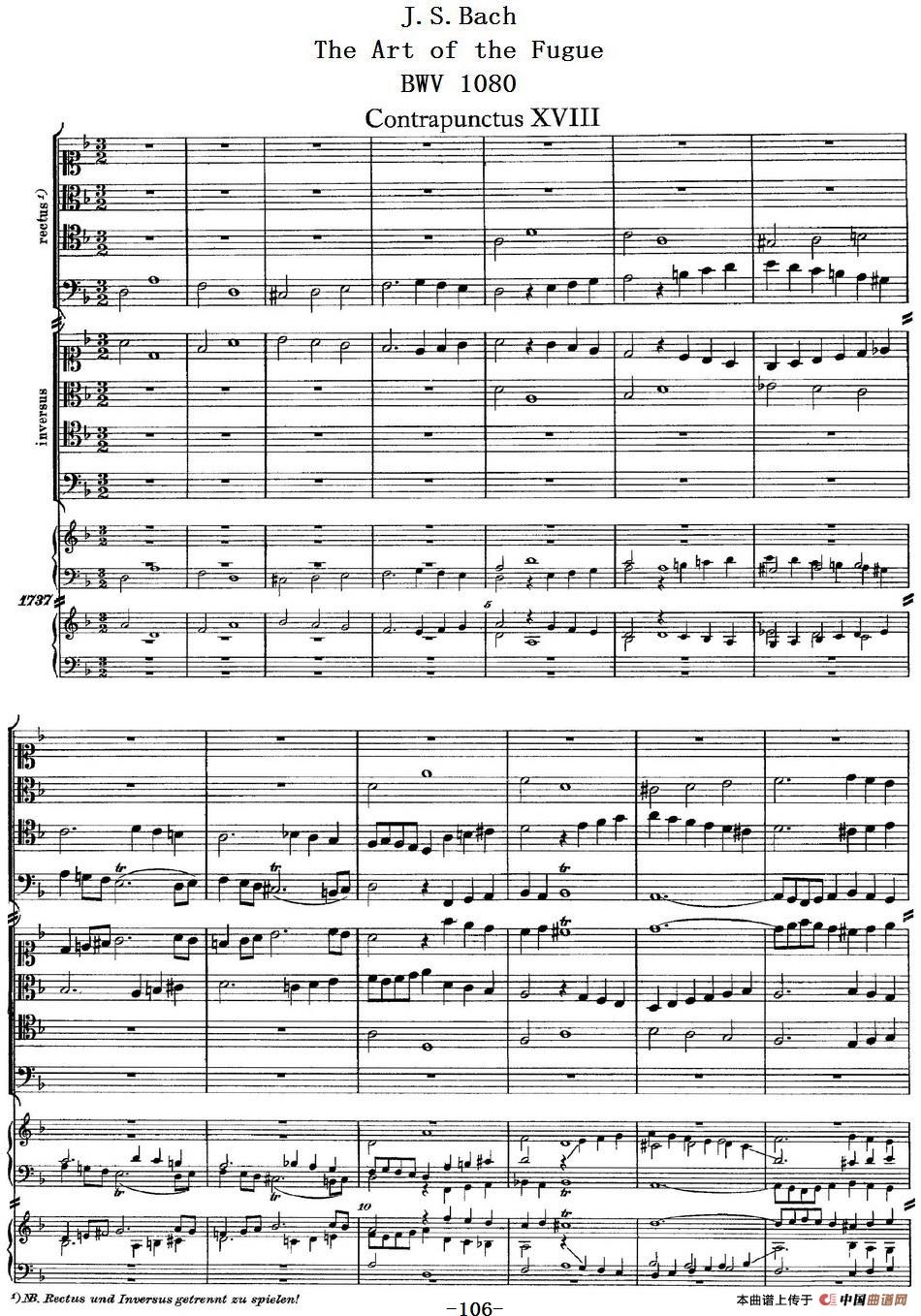 The Art of the Fugue BWV 1080（赋格的艺术-XVIII）