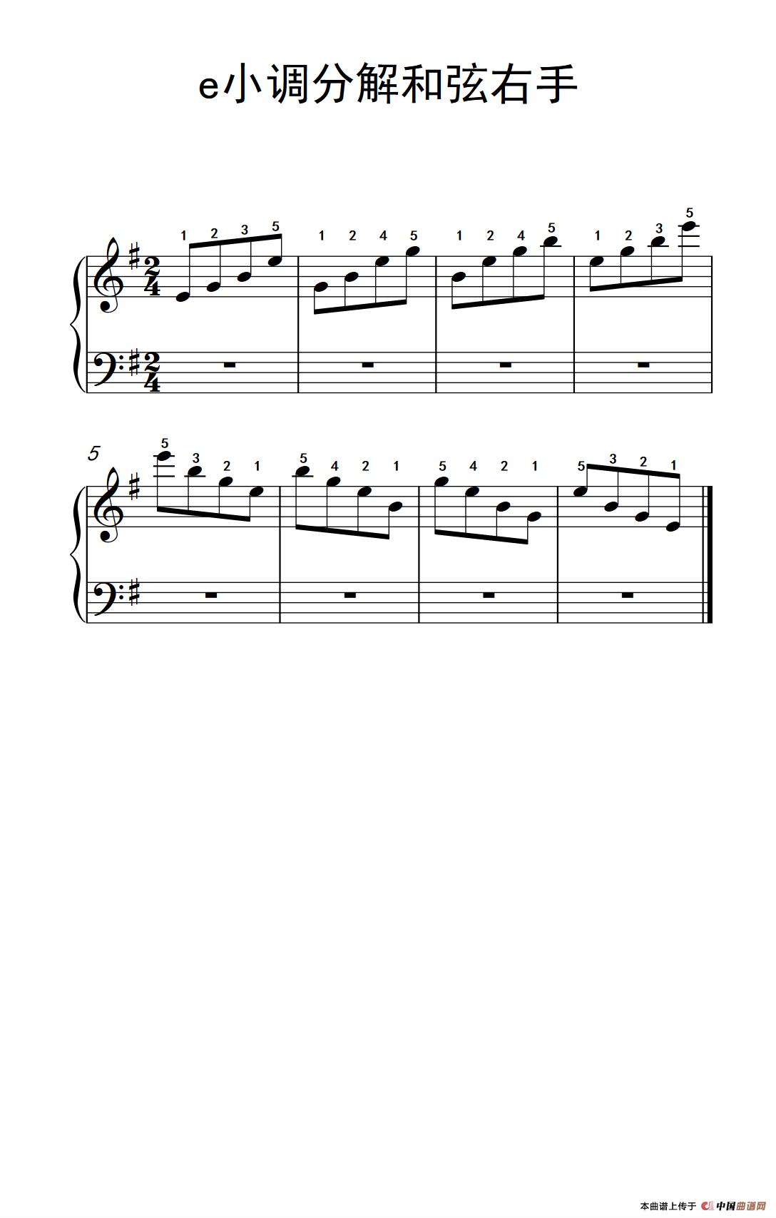 第二级 7.e小调分解和弦右手（中央音乐学院 钢琴