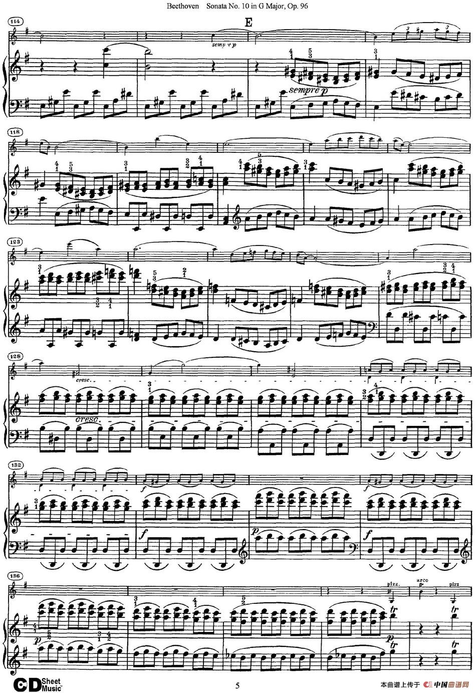 Violin Sonata No.10 in G Major Op.96（小提琴+钢琴伴奏）