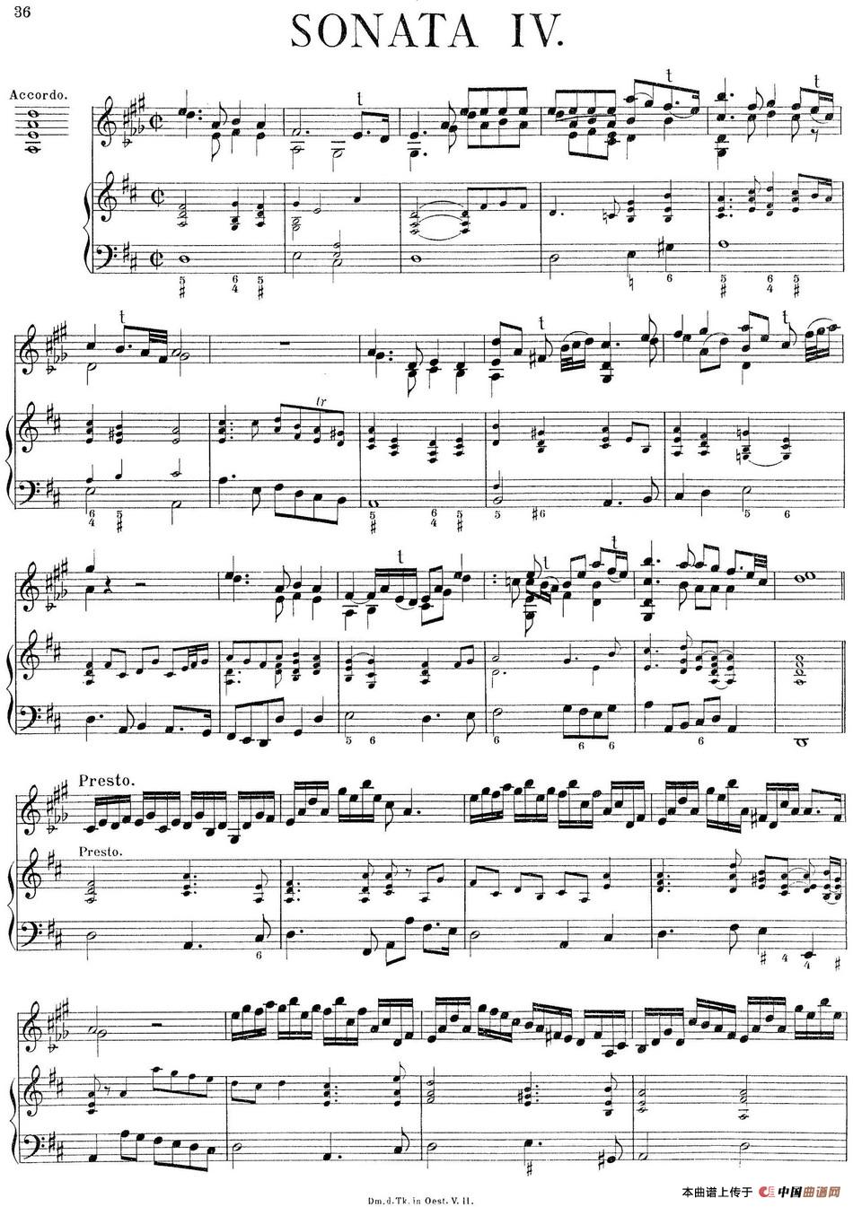 Biber Violin Sonata IV（小提琴+钢琴伴奏）