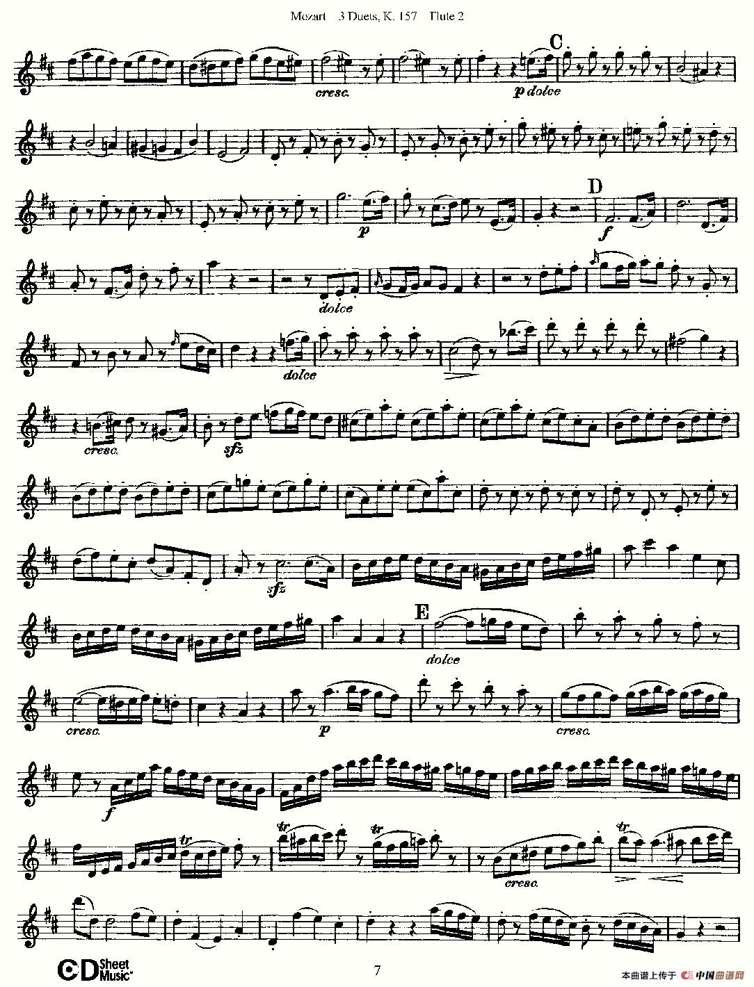 3 Duets K.157 之第二长笛（二重奏三首 K157号）
