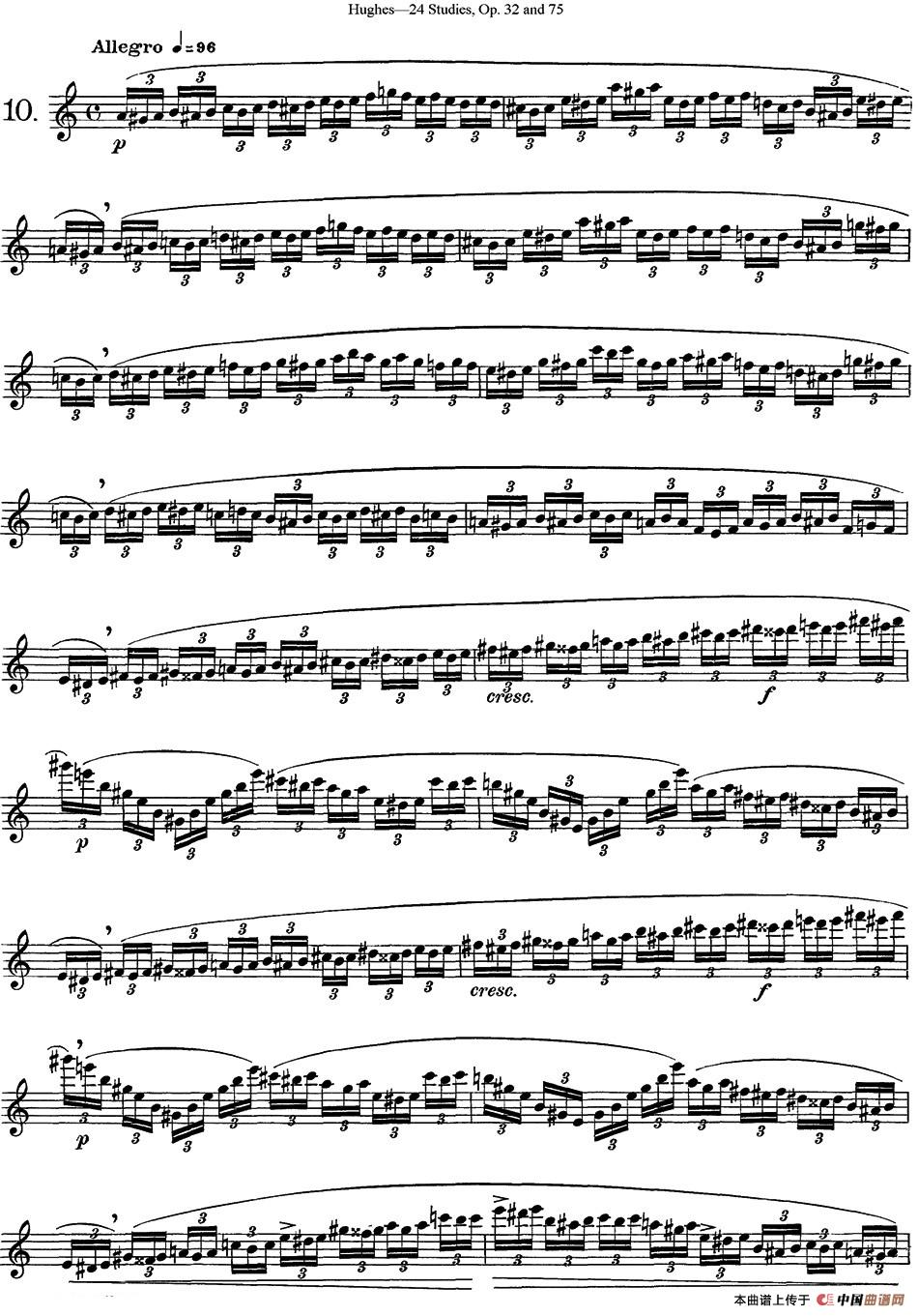 胡埃斯24首长笛练习曲Op.32（NO.10）