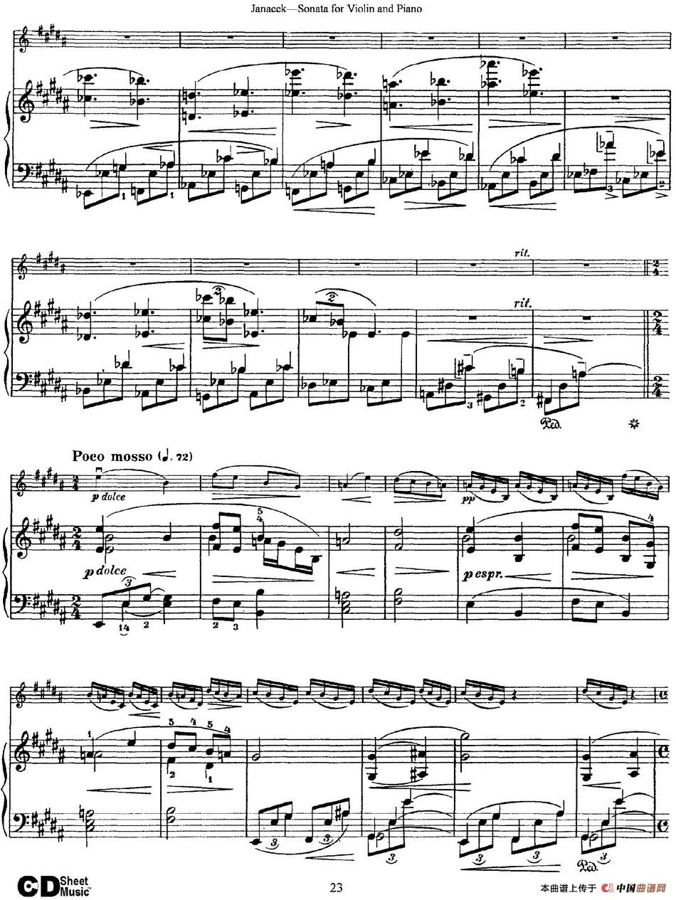Janacek Sonata for Violin（小提琴+钢琴伴奏）