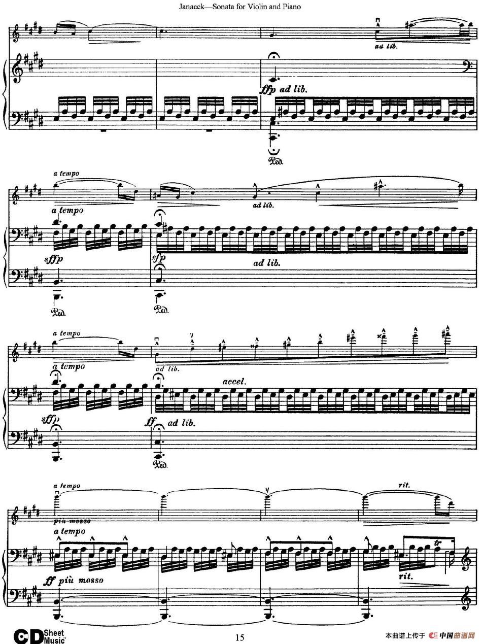 Janacek Sonata for Violin（小提琴+钢琴伴奏）