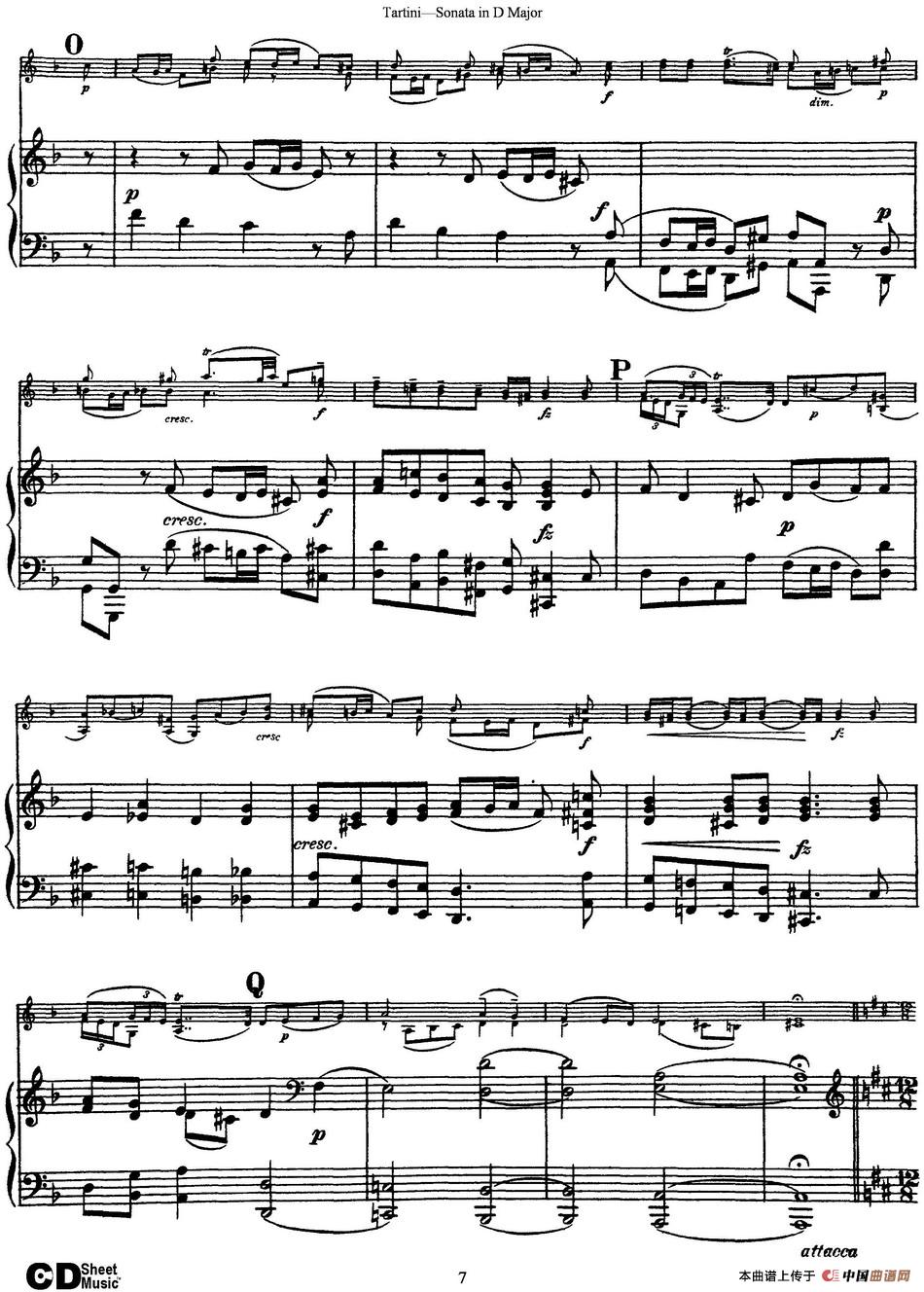 Violin Sonata in D Major（小提琴+钢琴伴奏）