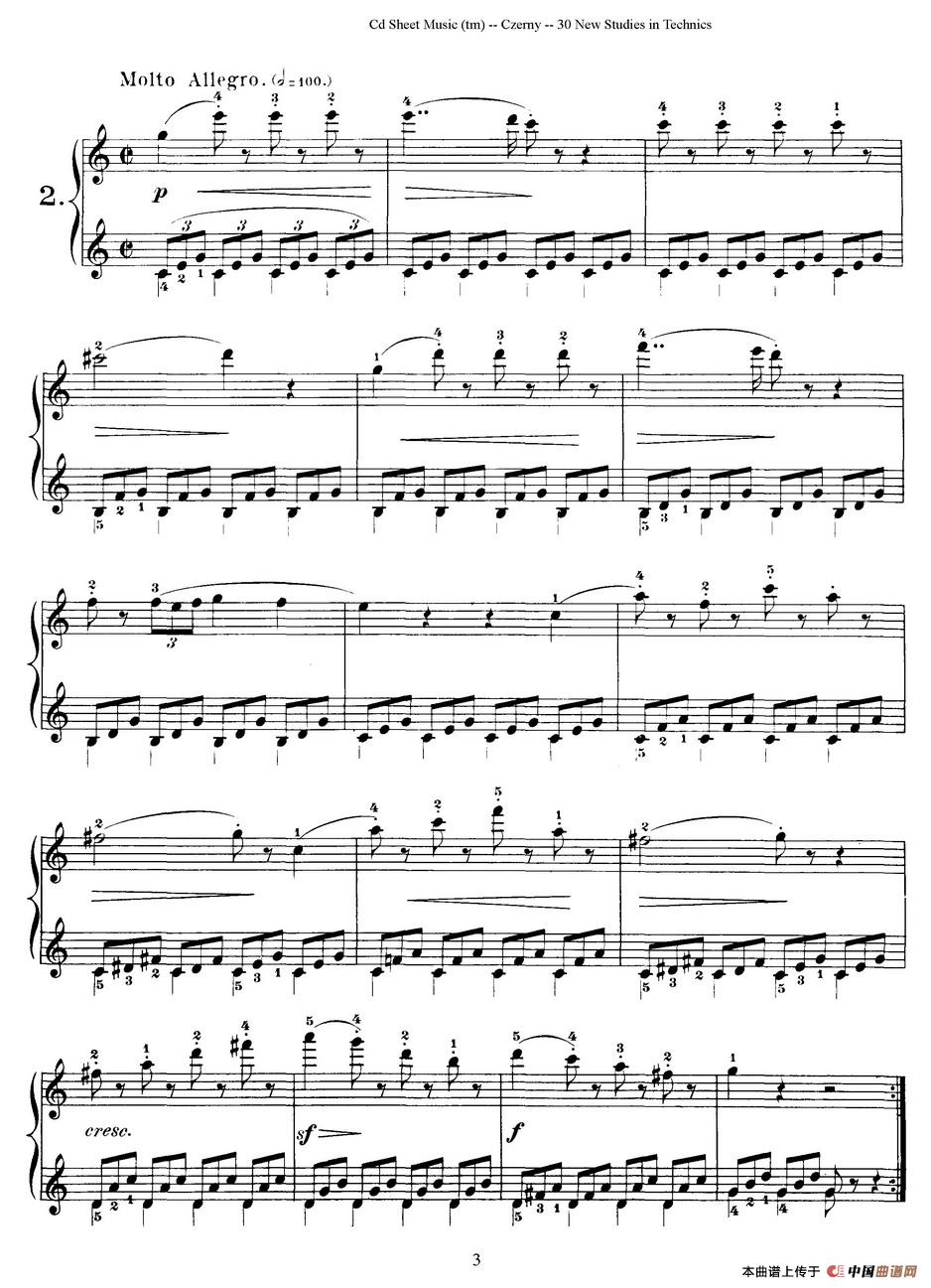 Czerny - 30 New Studies - 2（车尔尼Op849 - 30首练习曲）