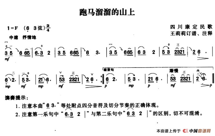 跑马溜溜的山上