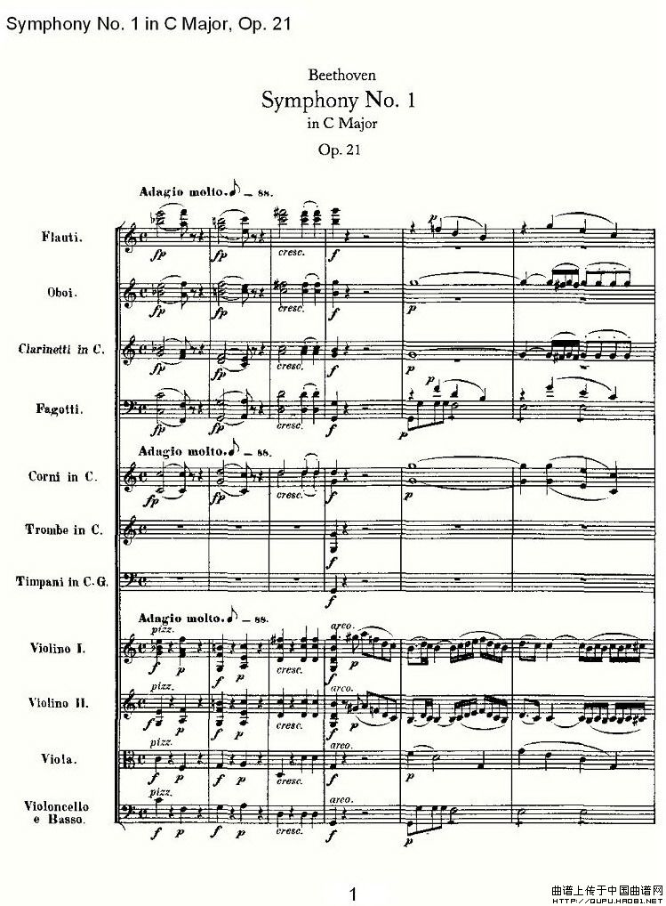 Symphony No. 1 in C Major, Op. 21（C大调第一交响曲 Op