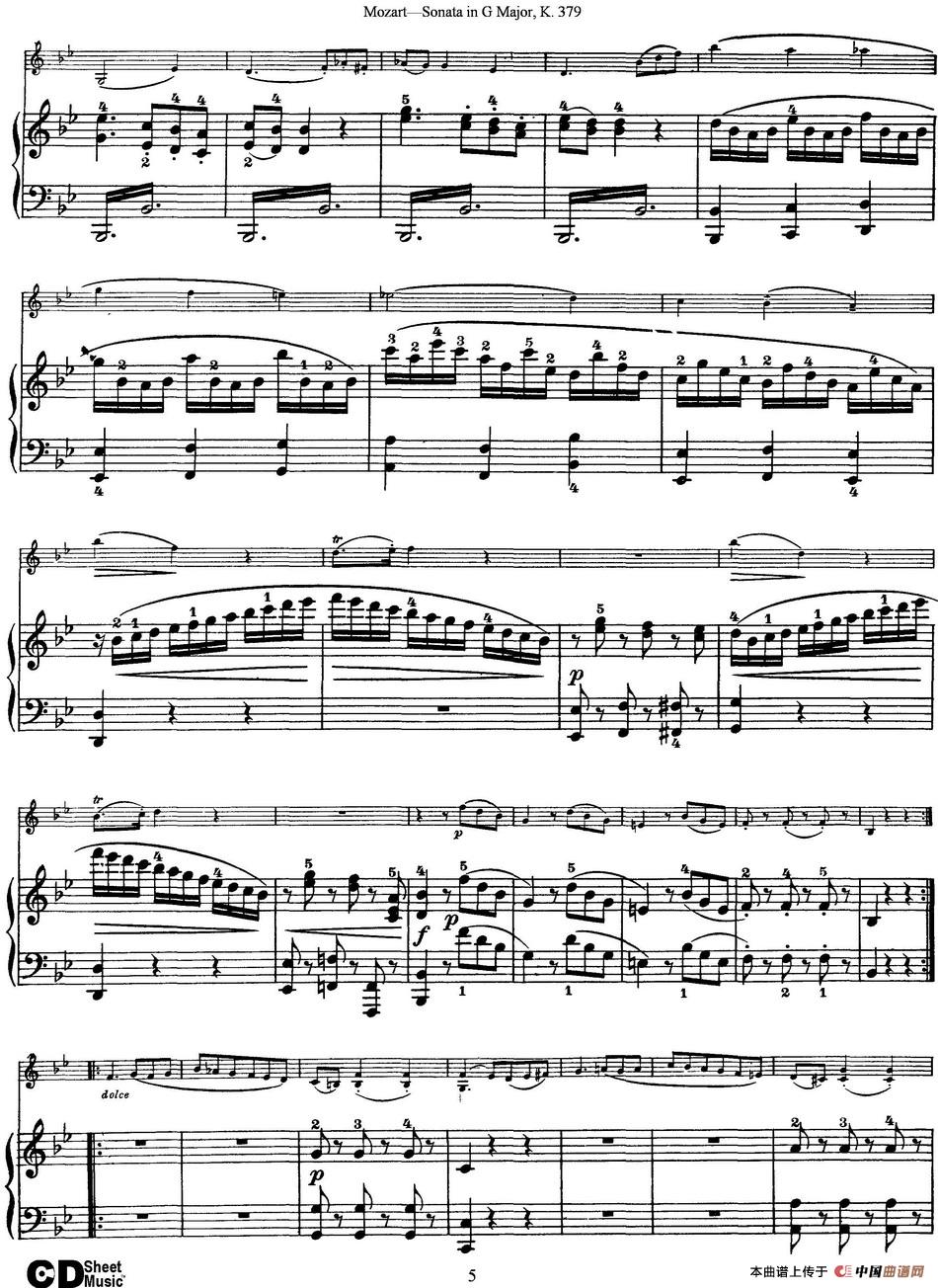 Violin Sonata in G Major K.379（小提琴+钢琴伴奏）
