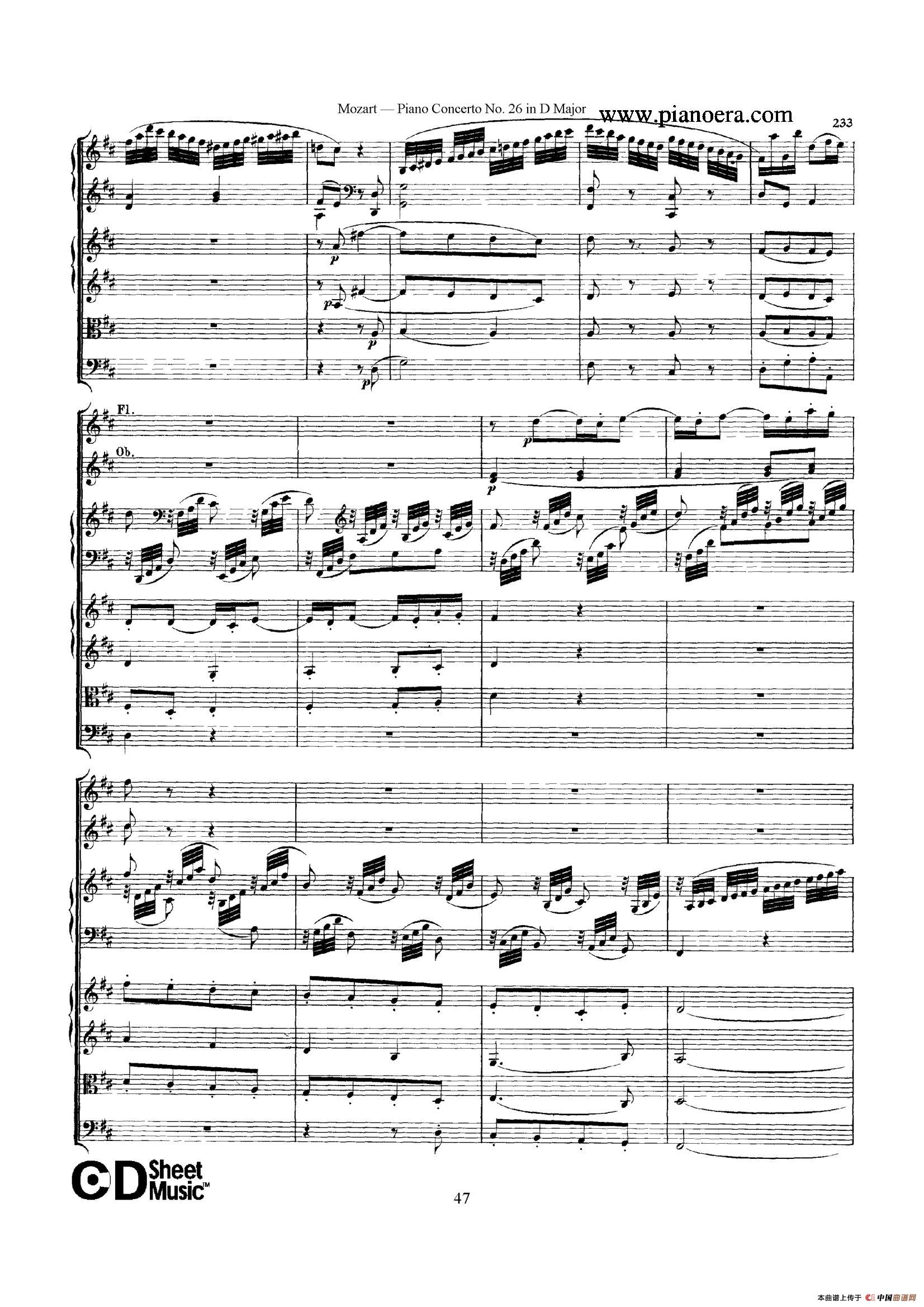 Piano Concerto No.26 in D Major  K.537（D大调第二十六钢