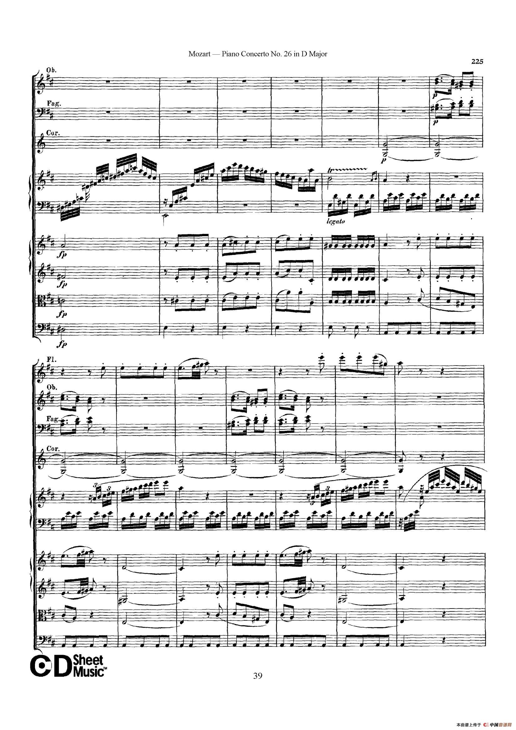 Piano Concerto No.26 in D Major  K.537（D大调第二十六钢