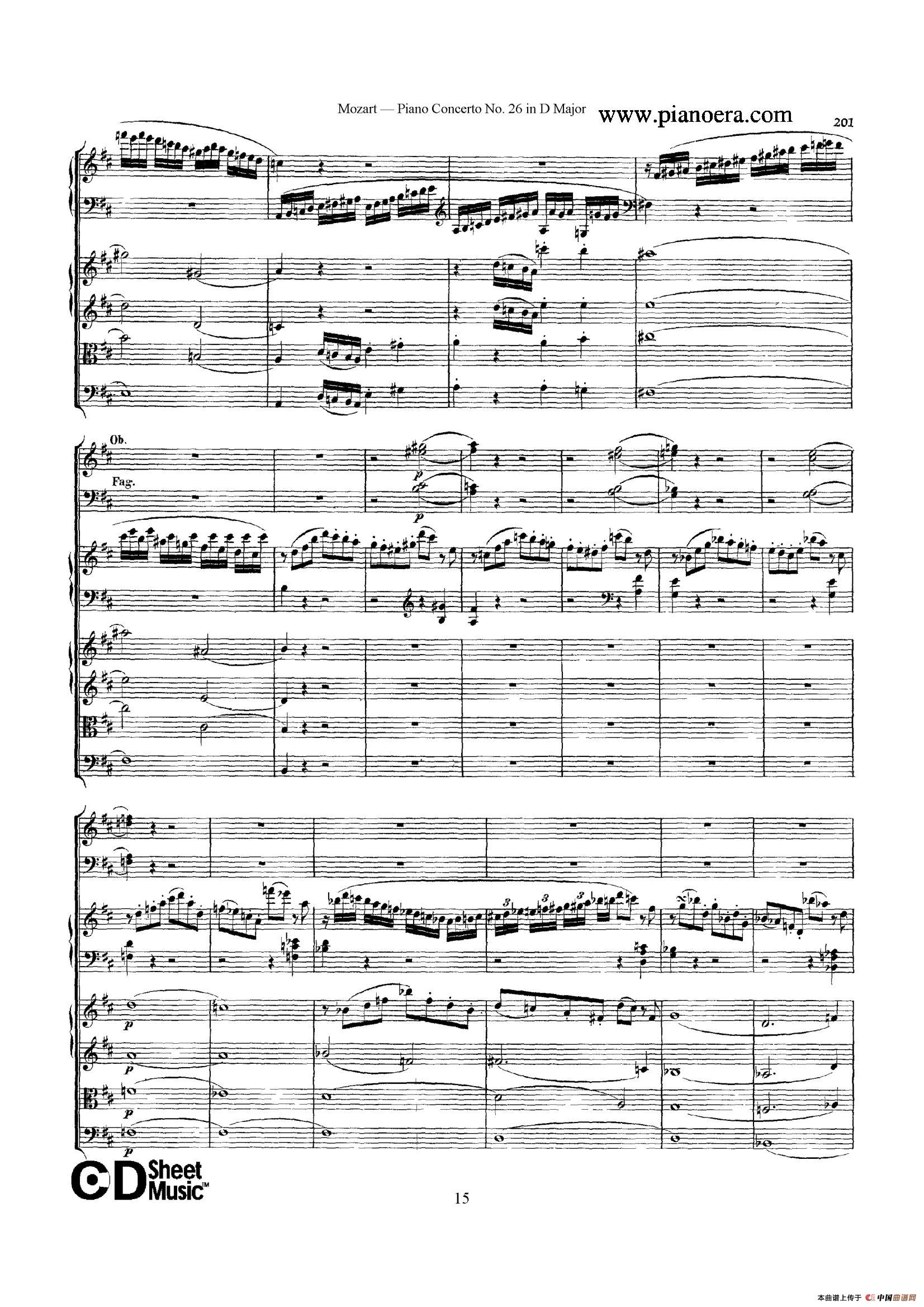 Piano Concerto No.26 in D Major  K.537（D大调第二十六钢