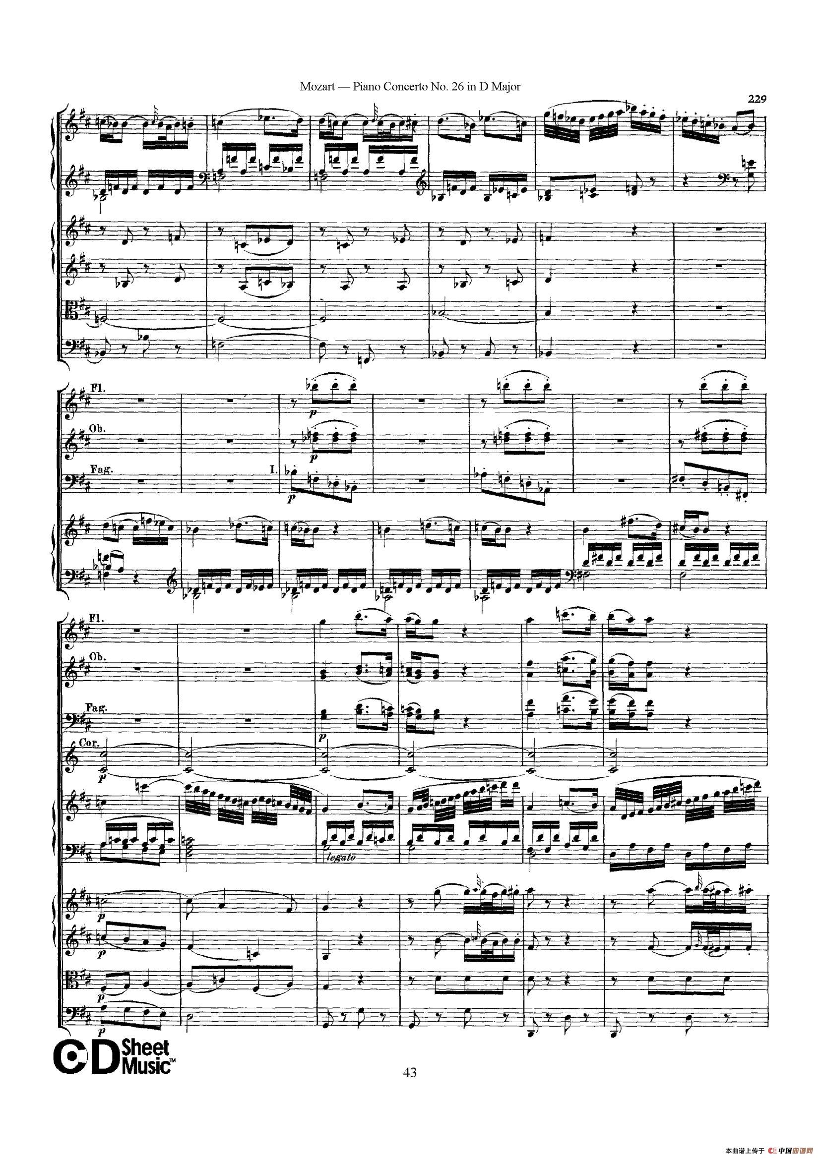 Piano Concerto No.26 in D Major  K.537（D大调第二十六钢