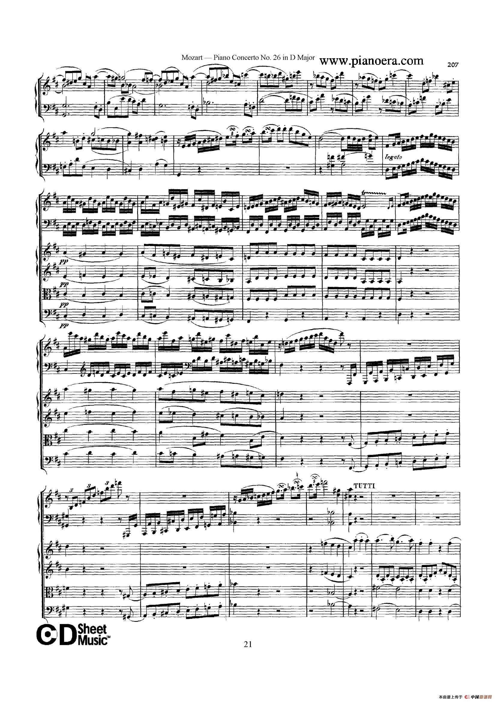 Piano Concerto No.26 in D Major  K.537（D大调第二十六钢