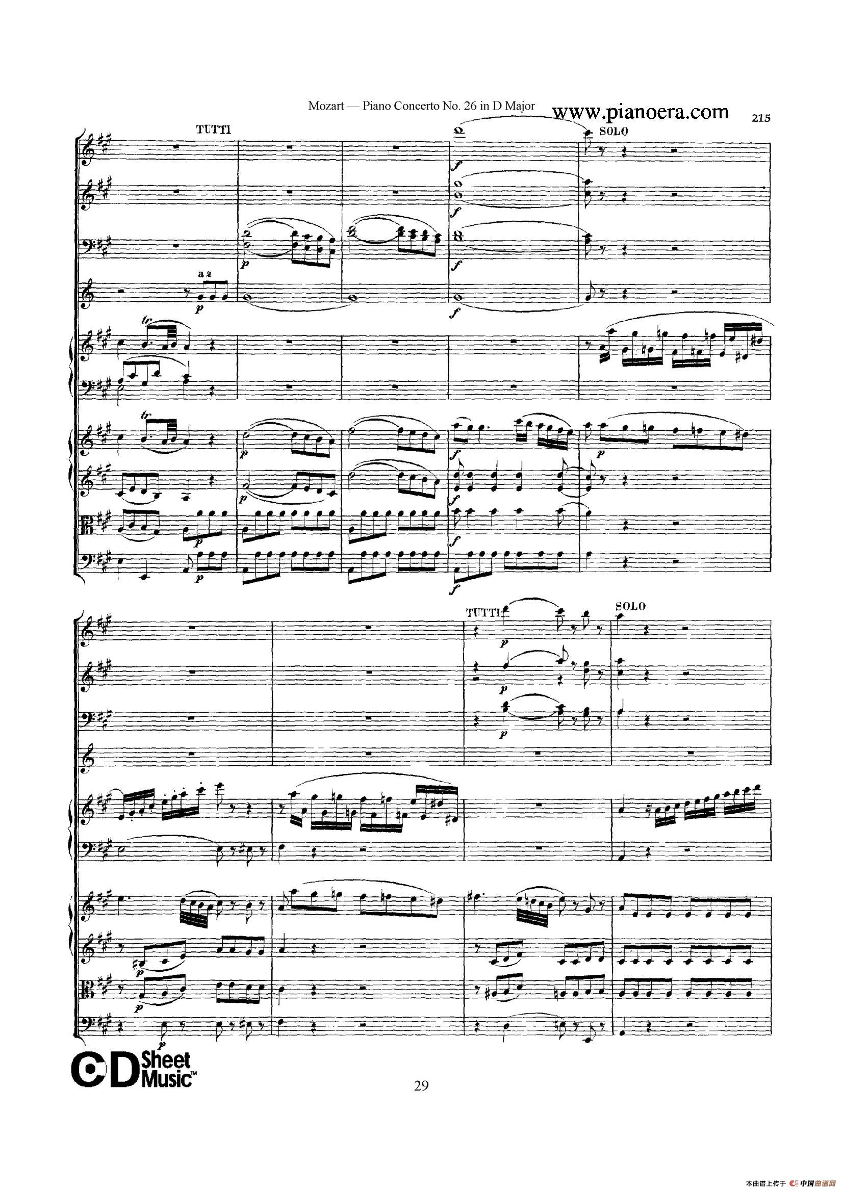 Piano Concerto No.26 in D Major  K.537（D大调第二十六钢