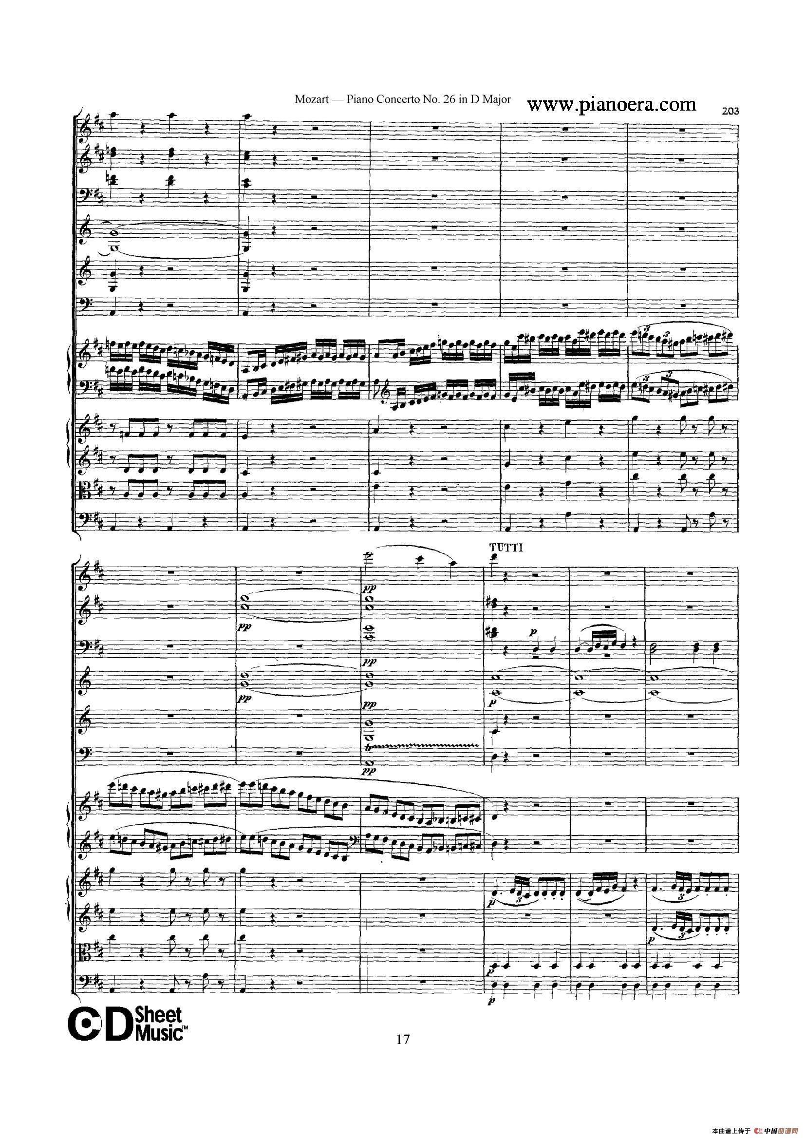 Piano Concerto No.26 in D Major  K.537（D大调第二十六钢