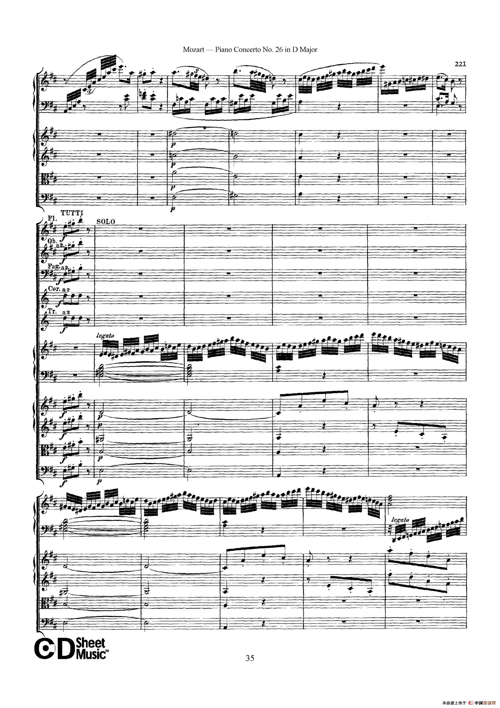 Piano Concerto No.26 in D Major  K.537（D大调第二十六钢