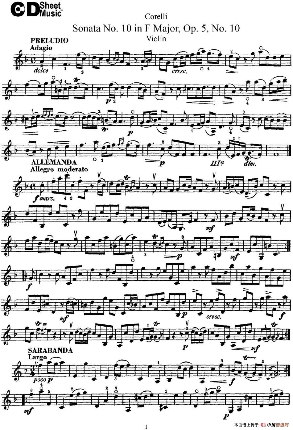 Sonata No.10 in F Major Op.5 No.10