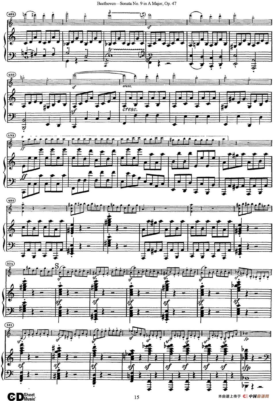 Violin Sonata No.9 in A Major Op.47（小提琴+钢琴伴奏）