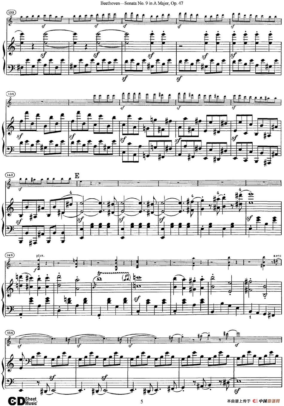 Violin Sonata No.9 in A Major Op.47（小提琴+钢琴伴奏）