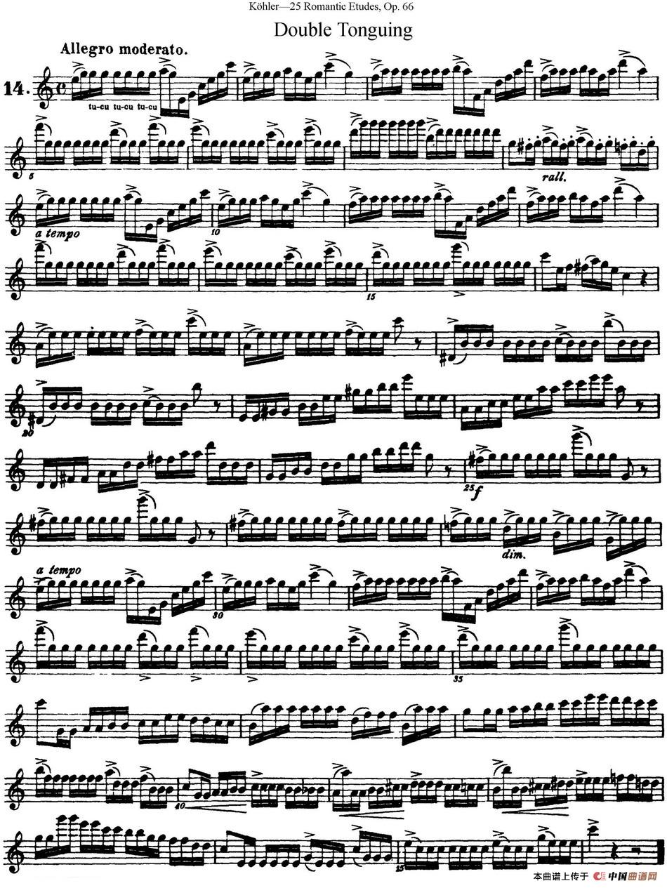 25首浪漫练习曲作品66号（NO.14）