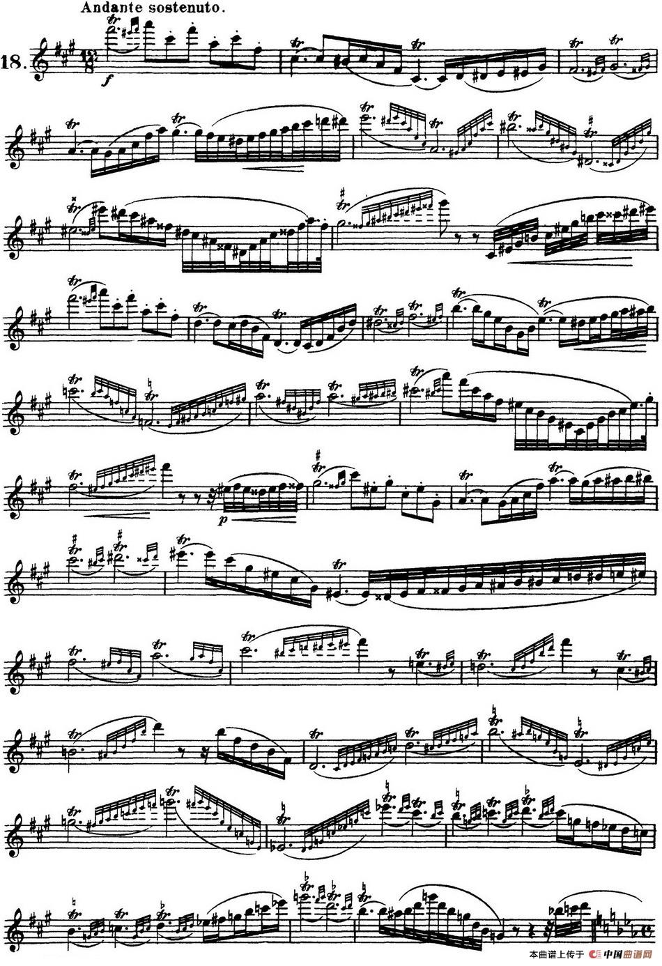 柯勒30首高级长笛练习曲作品75号（NO.18）