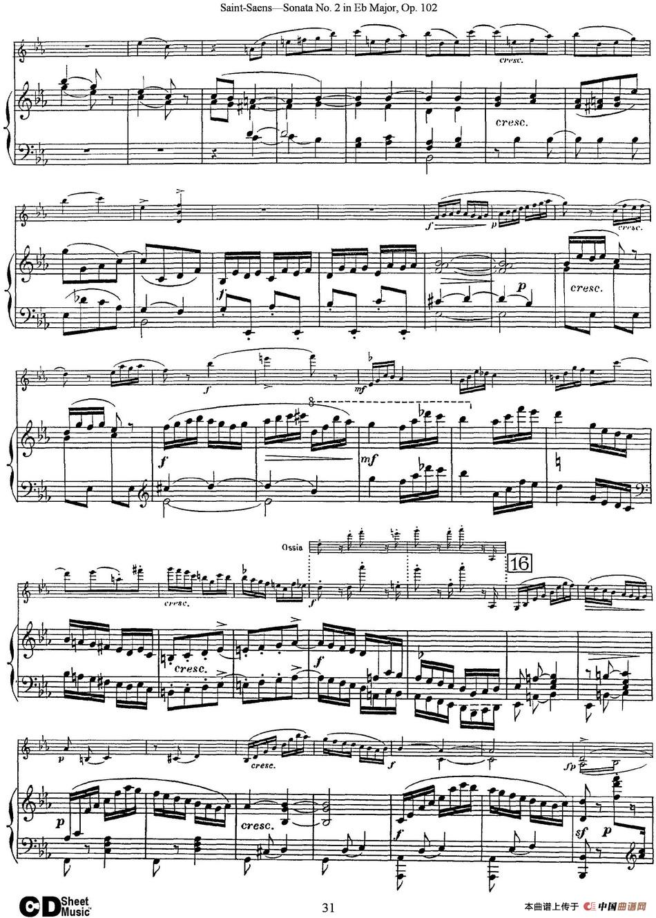 Violin Sonata No.2 in Eb Major Op.102（小提琴+钢琴伴奏）