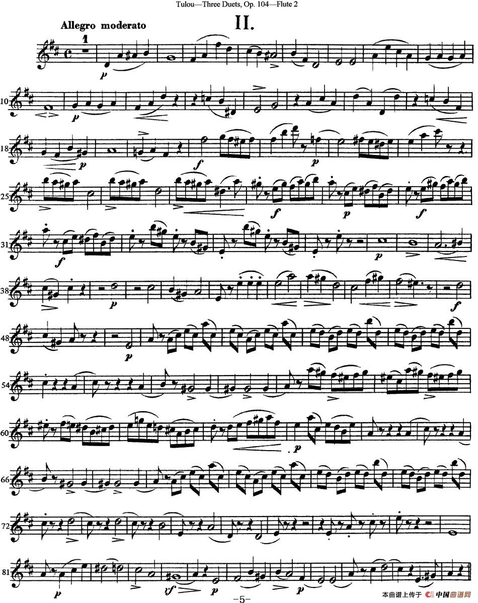 图露三首长笛简易重奏曲Op.104（Flute 2）（NO.2）