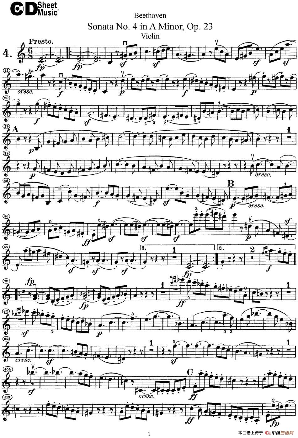 Violin Sonata No.4 in A Minor Op.23_1