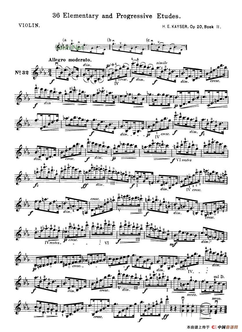 开塞（KAYSER 36首小提琴练习曲之32）