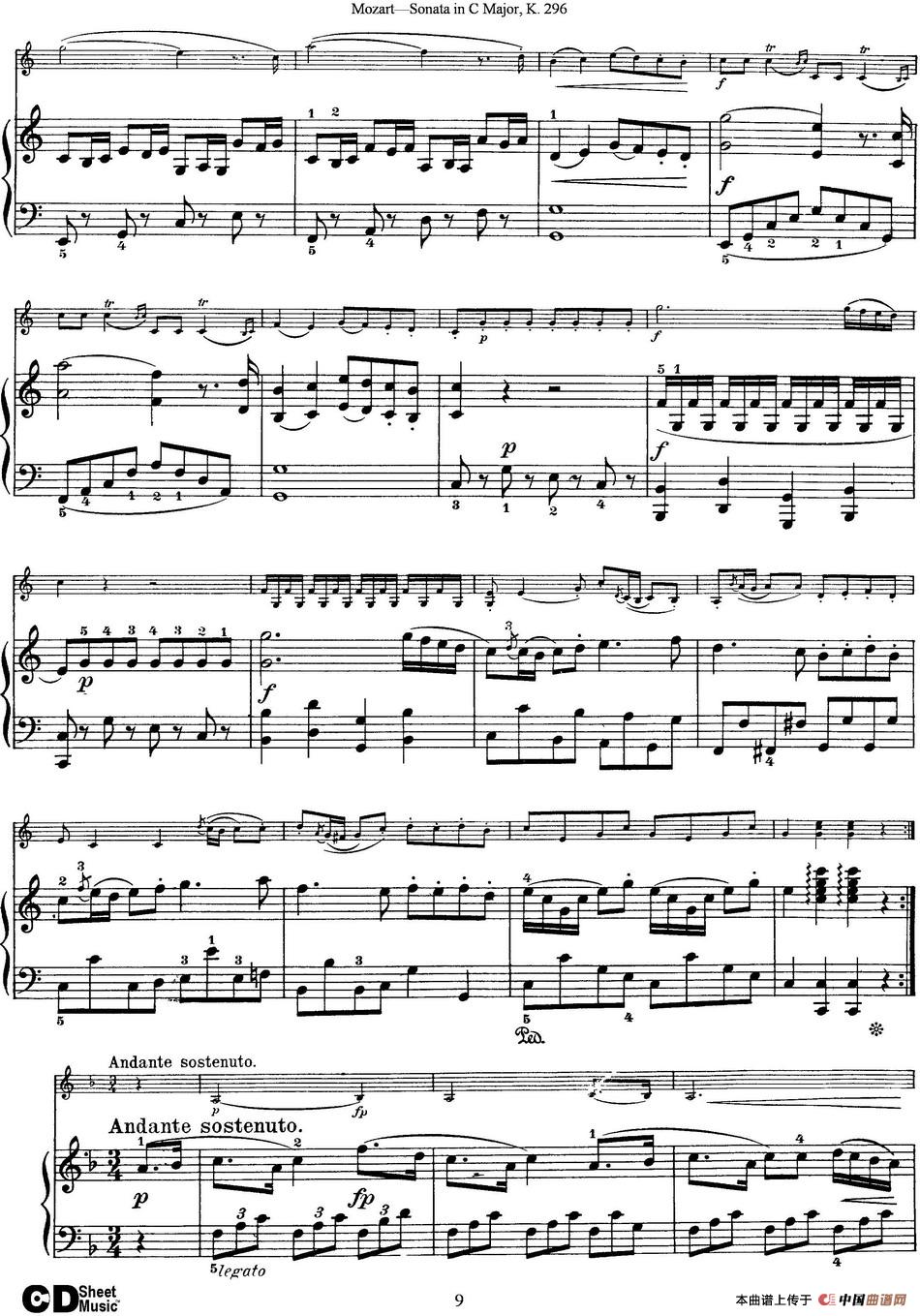 Violin Sonata in C Major K.296（小提琴+钢琴伴奏）