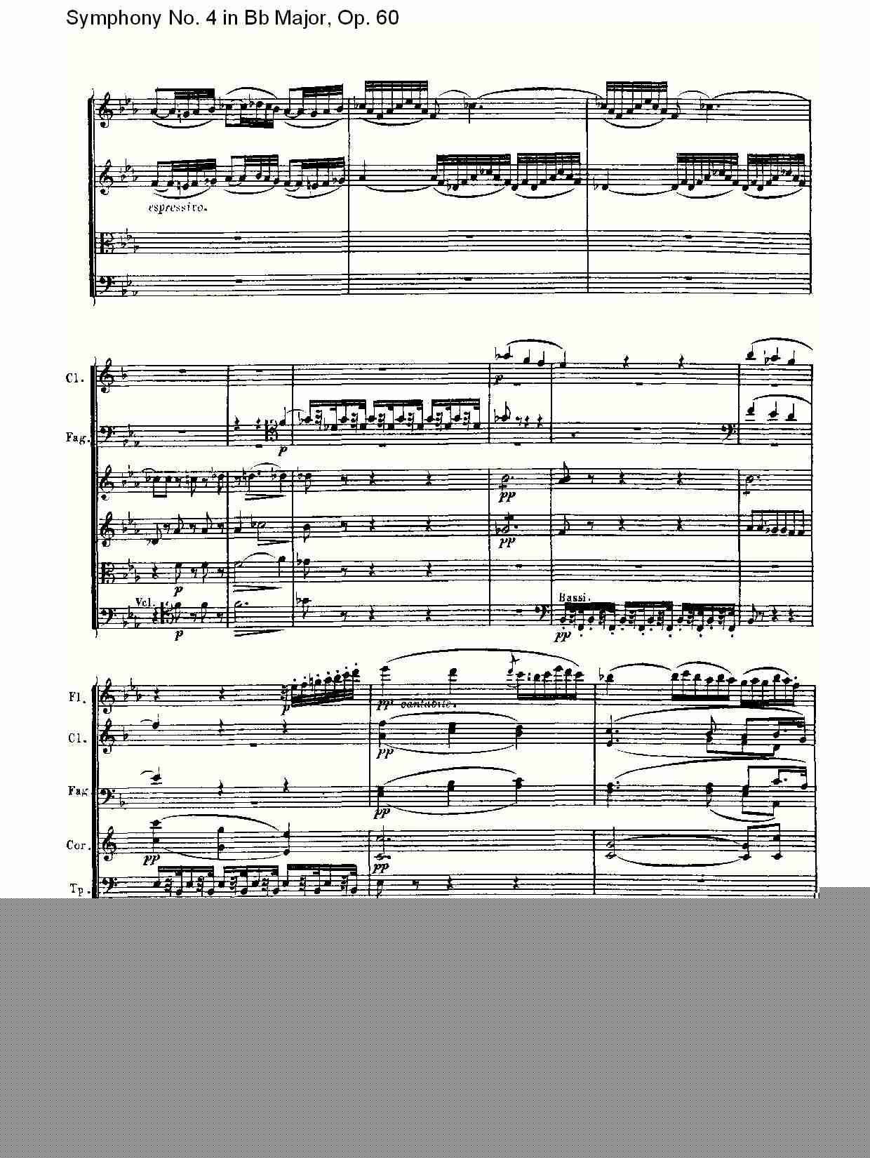 bB大调第四交响曲 Op.60第二乐章