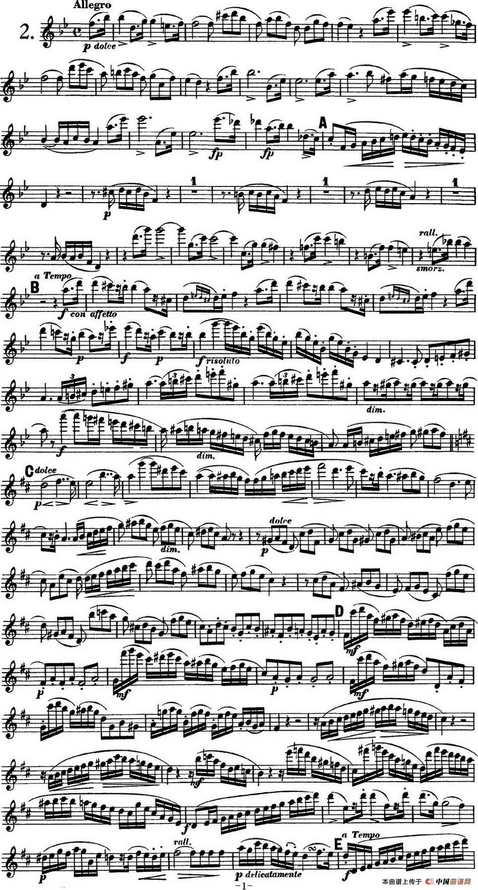 库劳长笛二重奏大练习曲Op.39——Flute 1（No.2）