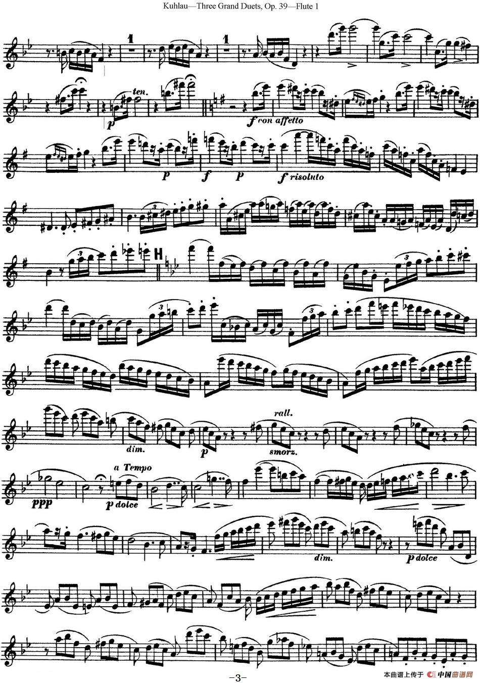 库劳长笛二重奏大练习曲Op.39——Flute 1（No.2）