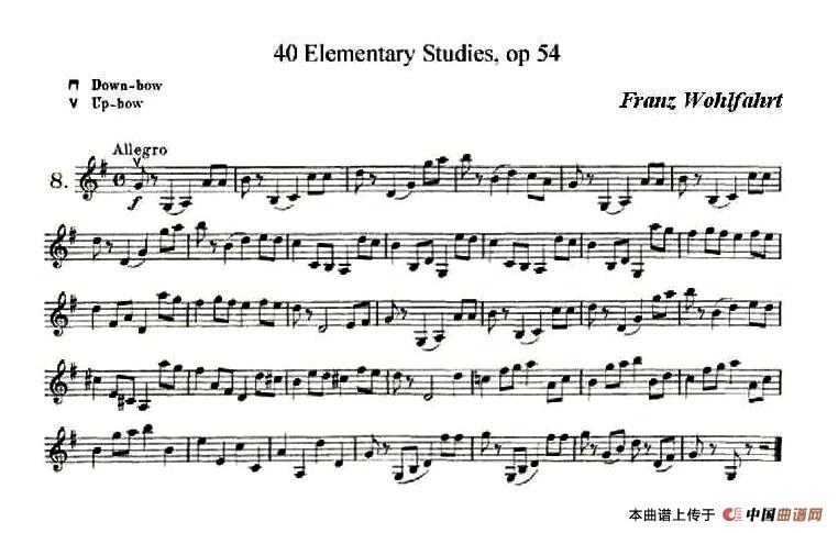 40首小提琴初级技巧练习曲之八