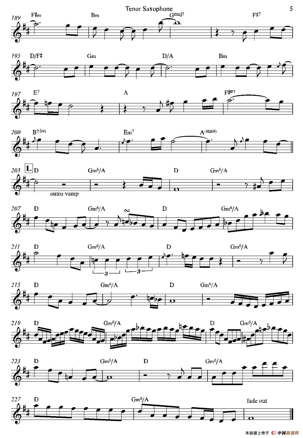 Bossa Real（次中音萨克斯）