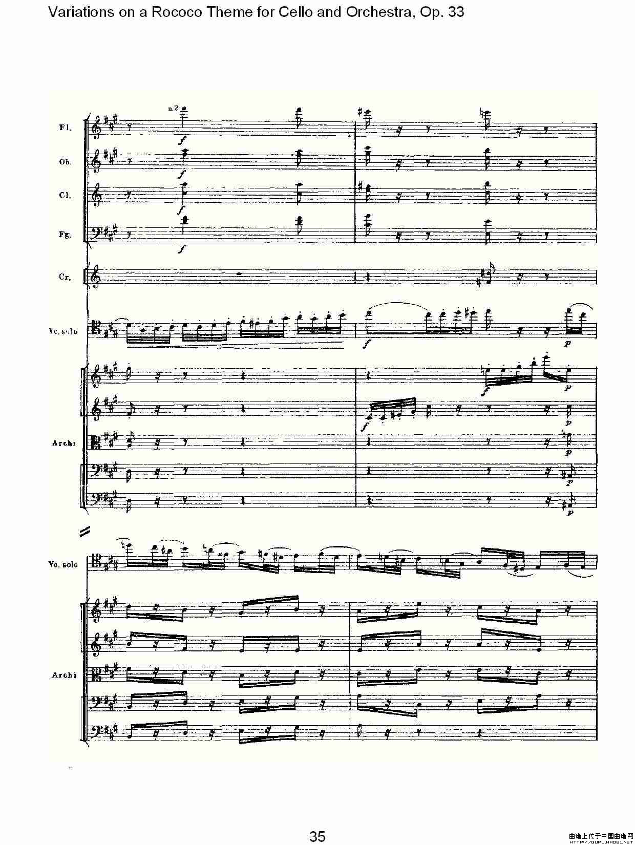大提琴与管弦乐洛可可主题a小调变奏曲, Op.33（二