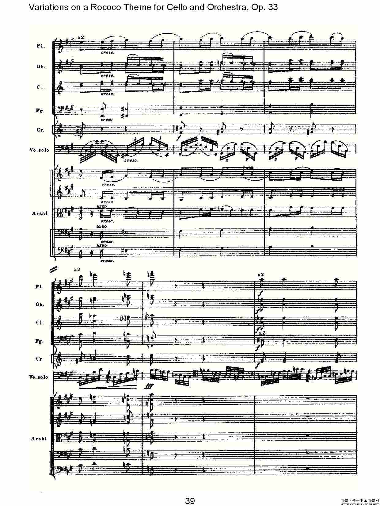 大提琴与管弦乐洛可可主题a小调变奏曲, Op.33（二