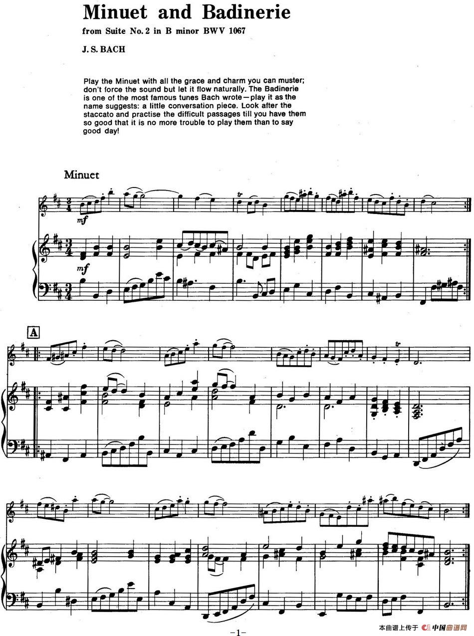Minuet and Badinerie（Suite No.2 in B minor BWV 1067）（小提