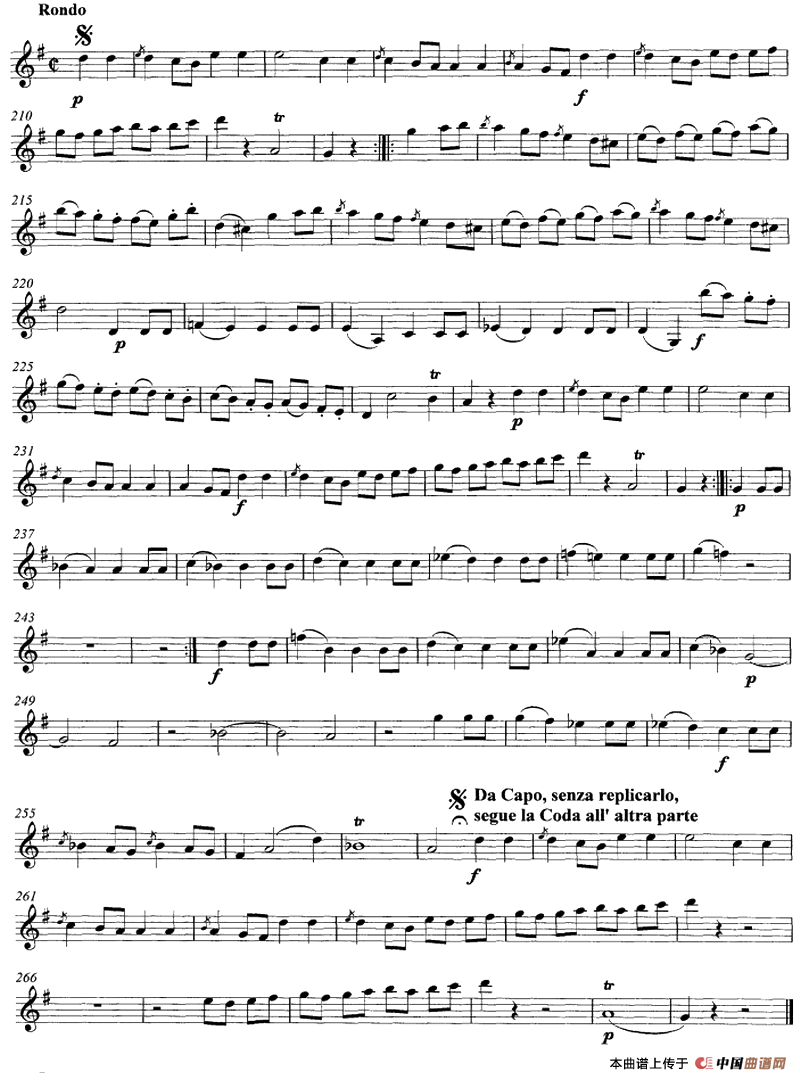 Mozart《String Quartet No.1 in G Major,K.80》（Violin Ⅰ分
